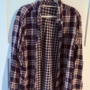 Men’s Eddie Bauer Navy/White/Red Plaid Shirt XL